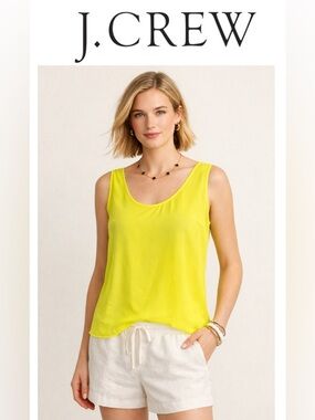 J. Crew Scoop Neck Tank Top in Lemon Wedge Size M